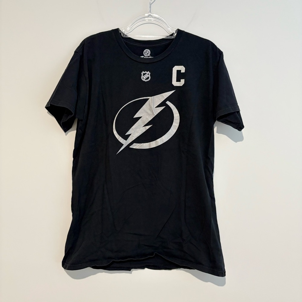 Fanatics Steven‎ Stamkos Tampa Bay Lightning #91 Captain Shirt Black silver XL